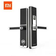 Умный дверной замок xiaomi mi jia aqara, цифровой сенсорный экран, без ключа, отпечаток пальца+ пароль, работает на приложение mi home, управление телефоном