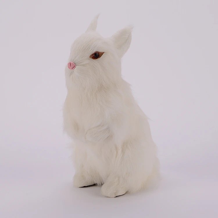 

Simulation white rabbit polyethylene&furs rabbit model funny gift about 16cmx10cmx24cm