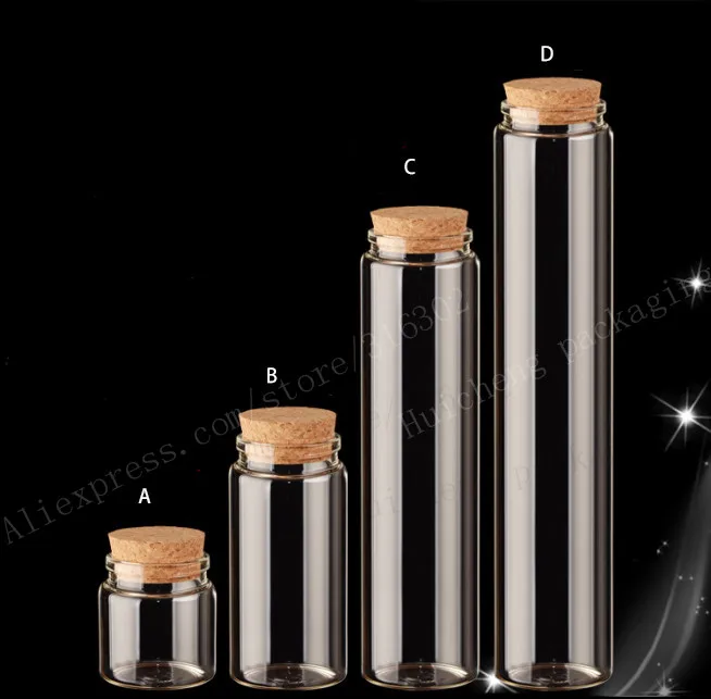 10 x 90ml 220ml 430ml 550ml Big High Quality Glass Tube With Cork