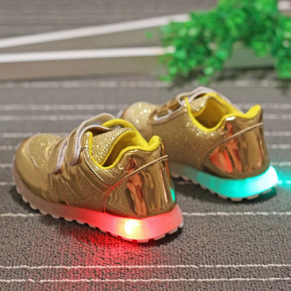 Fashion 2 Straps Toddler Girl Sneakers With Light At Back Glowing ...
