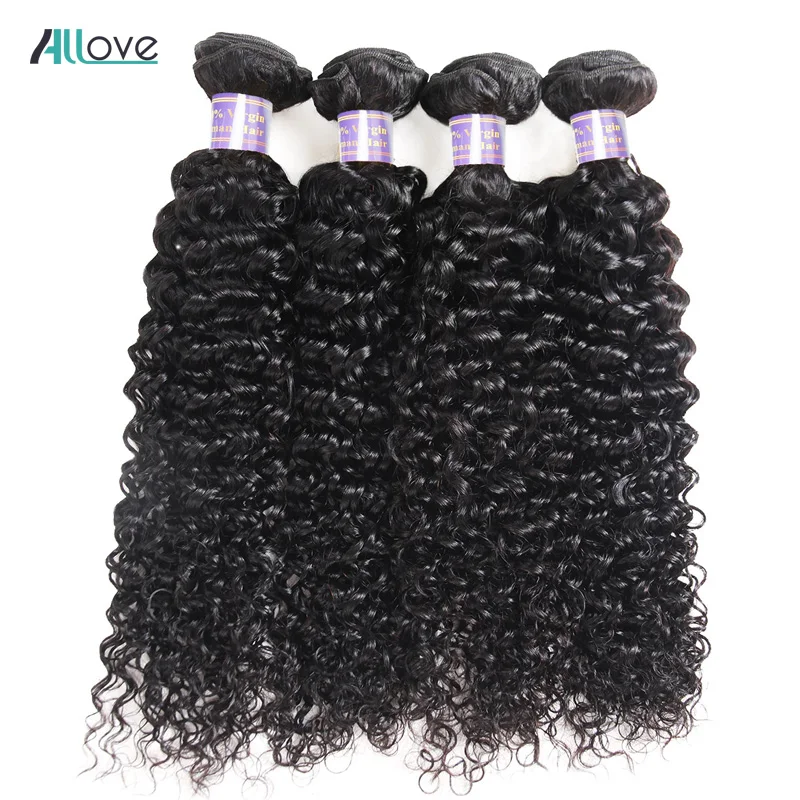 

Allove Indian Curly Hair Bundles 100% Human Hair Weave Bundles Deals 8-28 Inches Natural Color Non Remy Hair Extensions