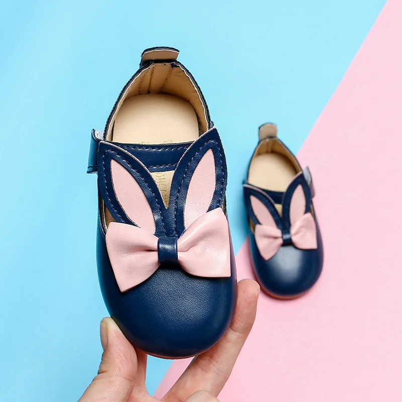 Spring Autumn New Baby Girls Leather Shoes Girls Shoes Cartoon Kids Princess Shoes Bowknot Soft-soled Kids Single Shoes 1-7years