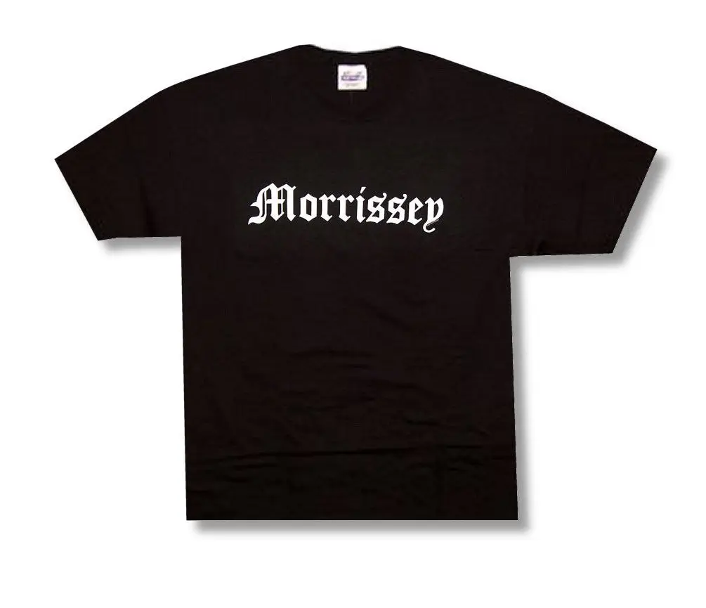 MORRISSEY белый логотип имя черная футболка новый официальный MERCH THE SMITHS Повседневная