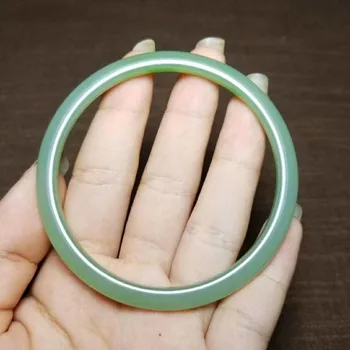 

J04#Russian material and Tian Yubing bottom powder green jasper thin strip bracelet