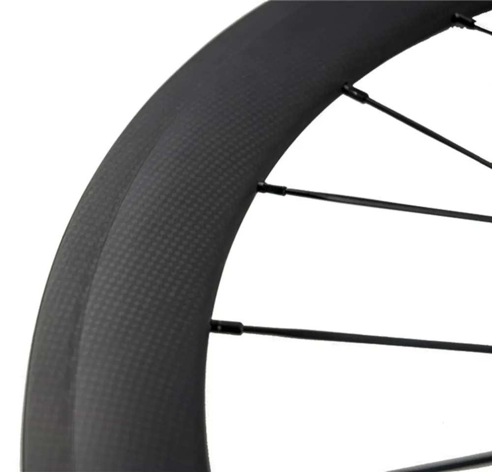 Top 1 pair New 700c Tubular Carbon Wheels 50mm Matte Road Wheelset  with Black spokes Black Hub 6