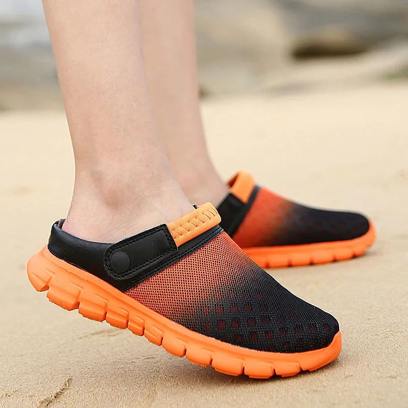 Summer shoes men nest mesh hole dual use sandalias hombre slippers