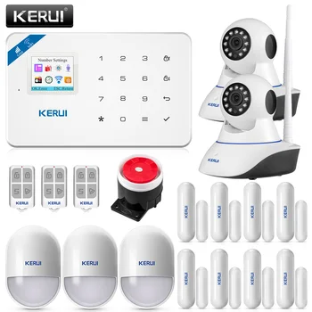 

KERUI WIFI GSM Burglar Security Alarm System IP Camera APP Control Home PIR Motion detector Door Sensor Alarm Detector Alarm