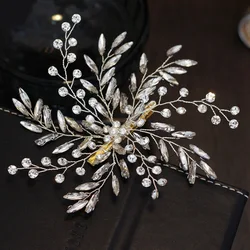 Silver Bridal Headwear 2019 New Elegant Wedding Accessories Hair Clip Handmade Rhinestone Crystal Bridal Headpiece Silver Bridal Headwear 2019 New Elegant Wedding Accessories Hair Clip Handmade Rhinestone Crystal Bridal Headpiece