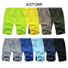 Летние мужские спортивные повседневные шорты, одноцветные мужские шорты для бега, мягкие хлопковые яркие цветные спортивные штаны с эластичной резинкой на талии, пляжные шорты