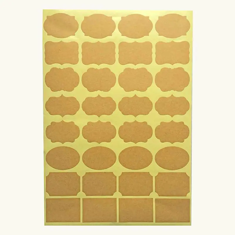 

Fancy Shape Kraft Paper Essential Oil Bottle Stickers Labels Chalkboard Stickers Food Jars Labels 128pcs decorative labels