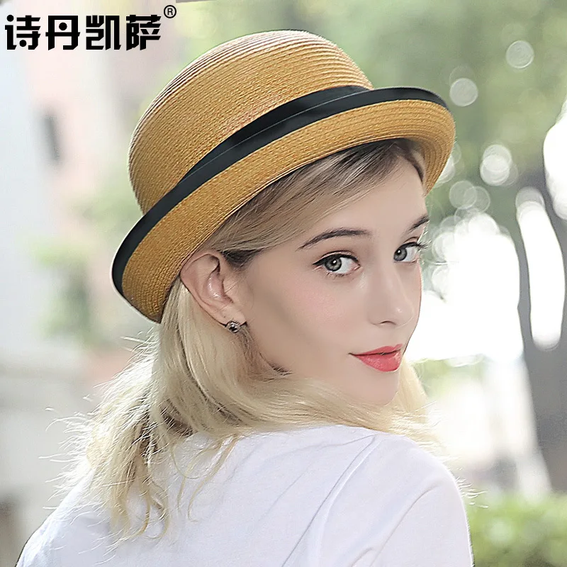 Lady Sunscreen Straw Hat Women's Spring Summer Sunscreen Caps Shade Hat