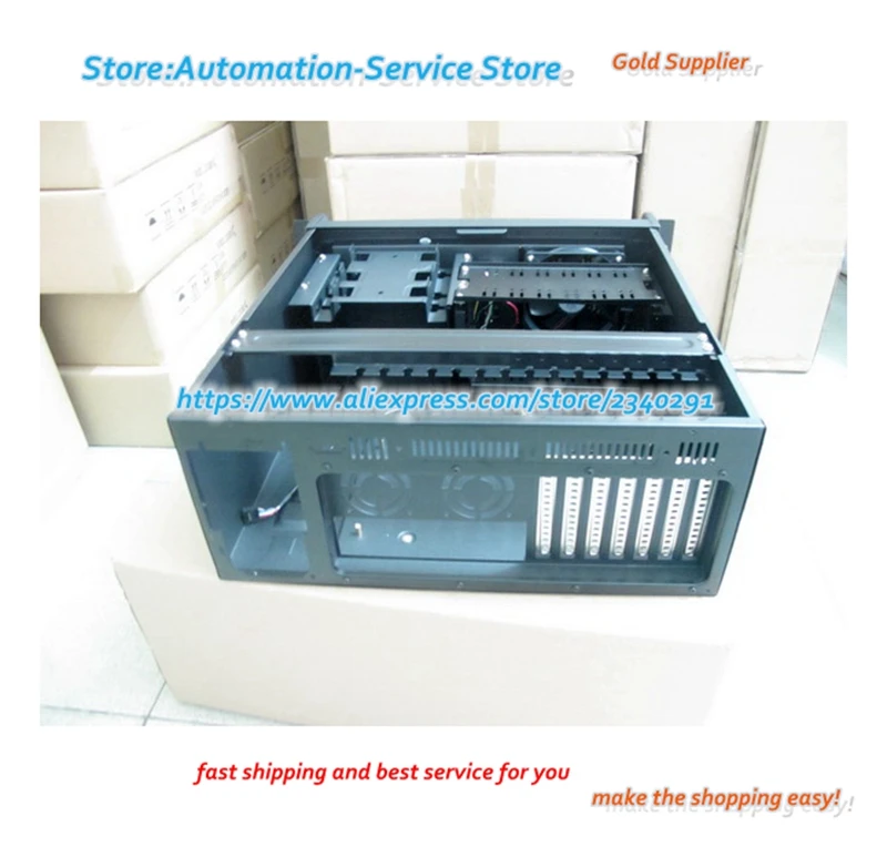 4U Industrial Control Server Monitoring Equipment Video Storage Case ATX Board PC Power Black White | Электроника