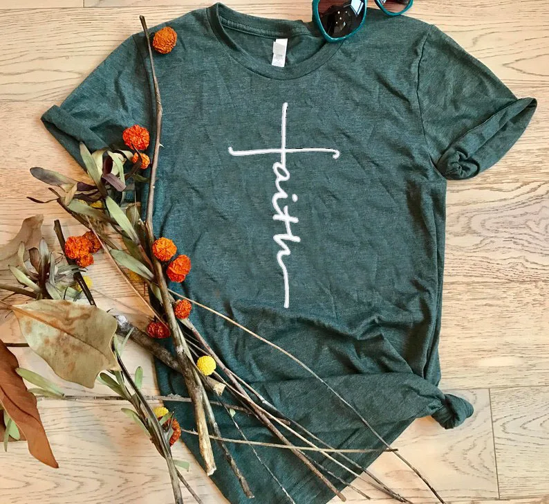 

faith t shirt plus size streetwear top korean aesthetic 2019 vintage gothic tee pink print o-neck casual fashion christmas