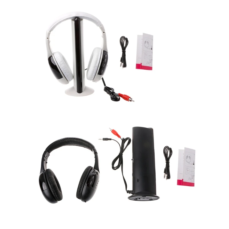 

OOTDTY High Quality 5 in 1 Hi-Fi Wireless Headset Headphone Earphone for TV DVD MP3 PC