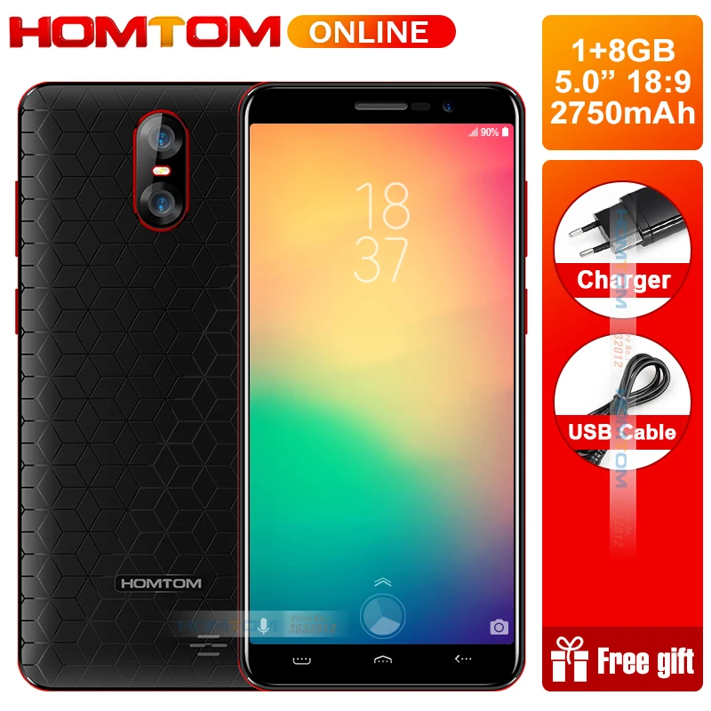HOMTOM S12 18:9 полный Экран 3g WCDMA мобильный телефон 5 дюймовый Android 6 0 1 ГБ Оперативная