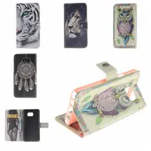 Para htc one m8 mini telefone mobie couro pu estande aleta Caso carteira coruja Projeto do tigre Leão Padrão Dandelion Capa com Cartão titular