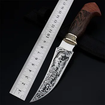

2020 New Free Shipping Fixed Sharp Butterfly Straight Knife Survival Camping High Hardness Wood Handle Tactical Hunting Knives
