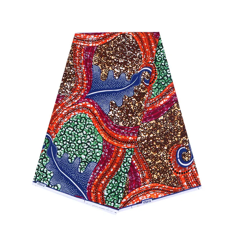 

African High Quality Jacquard Cotton Wax Prints Fabric Hollandais Wax African Fabric for Party Fashion Dress 6 yard