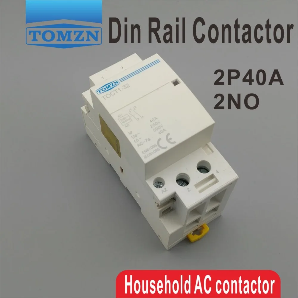 2P 20A 24V 220V//230V 50//60Hz Pole DIN Rail Mount 2NO /" Household AC Contactor