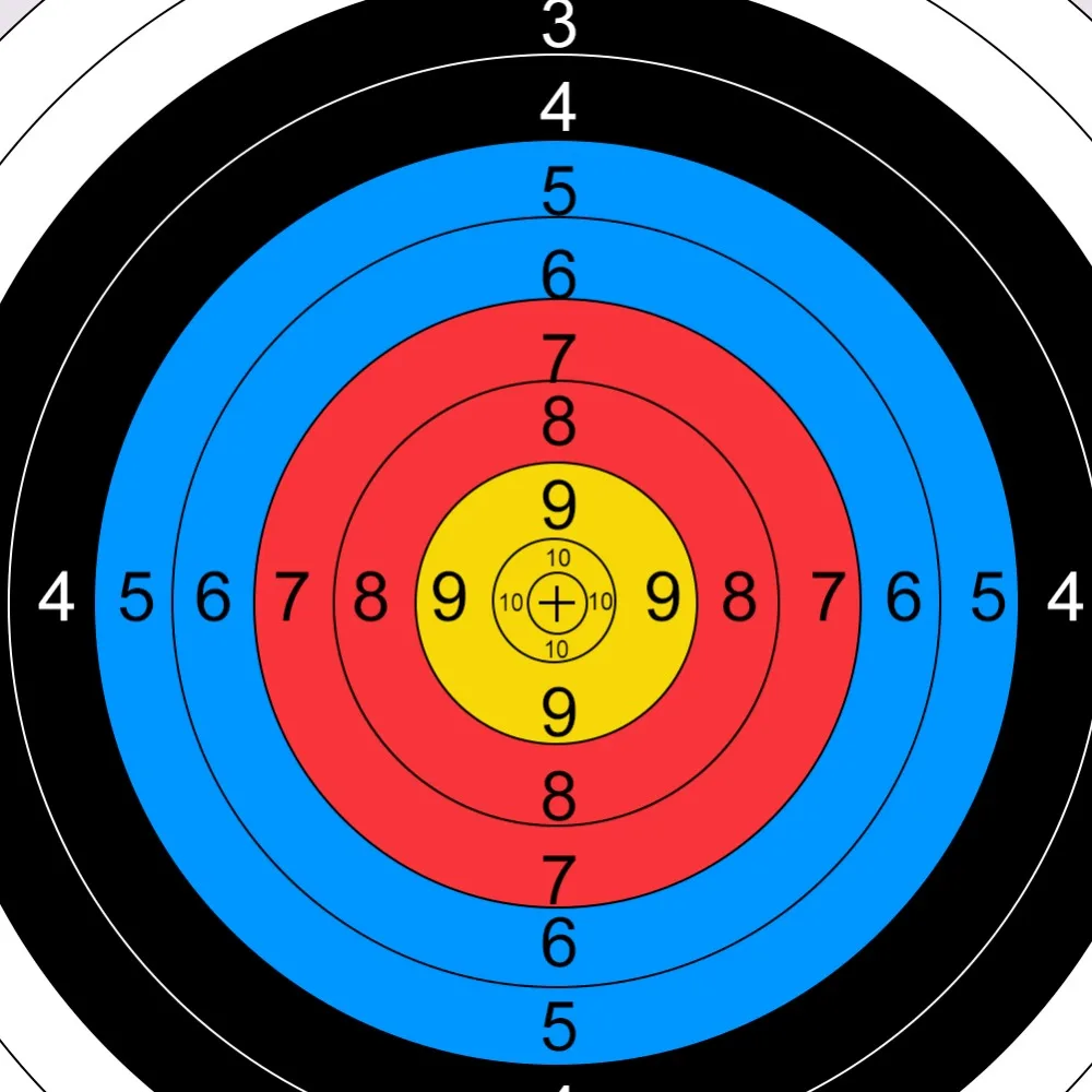 5PCS /Lot 41x41mm Bow Arrow Gauge Shooting Target Paper Full Ring Beginner Profession Archery Clear Thick Color Targets Paper