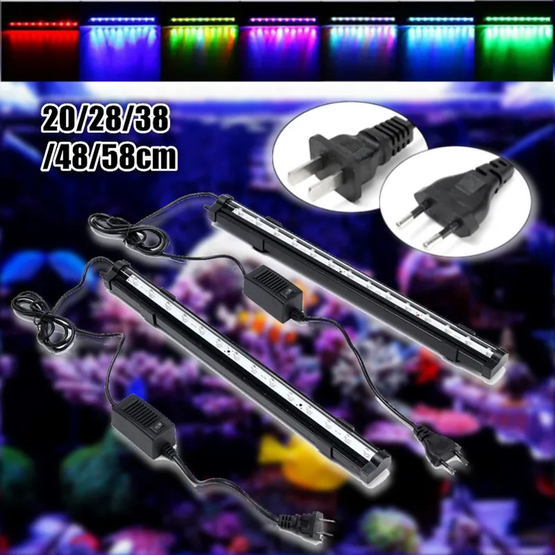 

LED Light Bulb Tubes Waterproof RGB 20/28/38/48/58cm High Lumen Aquarium Fish Tank Lamp Lighting 1/1.5/2/2.5/3W 220V US EU Plug