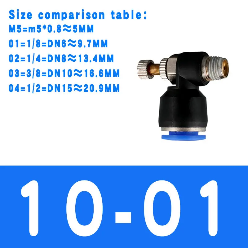 Пневматический регулятор скорости потока 8 мм 6 мм 10 мм 12 мм OD шланг трубки 1/" 1/8" 3/" 1/2" BSP Мужской газовый воздушный поток предельный клапан Быстрый фитинг - Цвет: SL10-01
