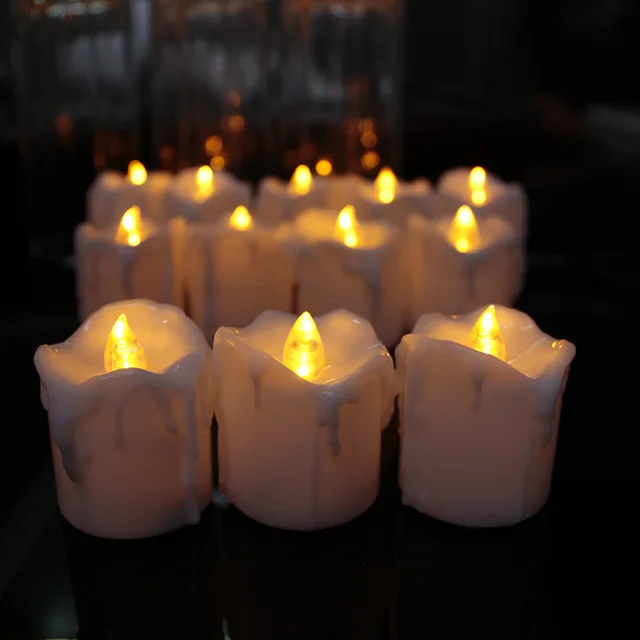 Pack Of 4 Or 8 Timer Flameless Flickering Led Candle Light Plastic Pack Of 4 Or 8 Timer Flameless Flickering Led Candle Light Plastic Fake Decorative Christmas Candles Black Wick 6 Hours