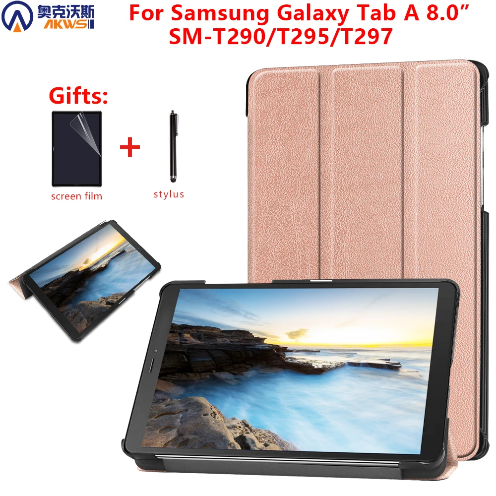 

Walkers Ultra Slim Smart Cover for 2019 Samsung Galaxy Tab A 8 T290 T295 T297 Case for SM-T295 Tablet Stand Shell Funda + Gifts