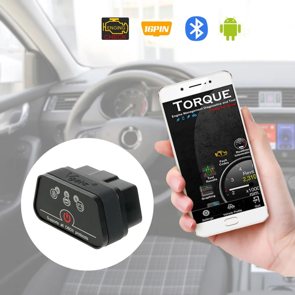 Icar2 OBD2 ELM327 V1.5 Автомобильный сканер автомобильный диагностический инструмент автомобильный считыватель кода ошибки для Android Bluetooth адаптер