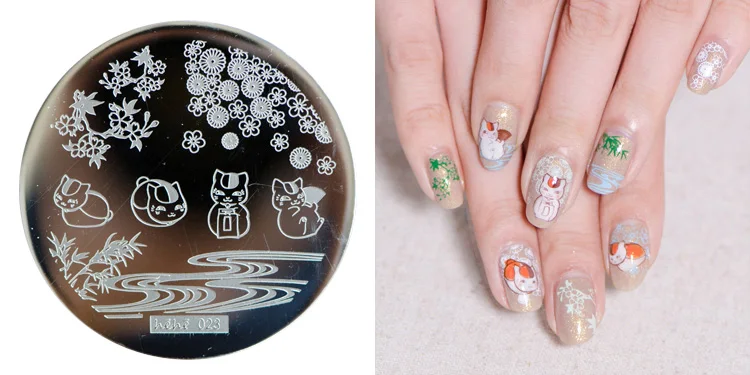 

HEHE 2016 New Stamping Plate hehe23- Cute Lazy Cat Bamboo Nail Art Stamp Template Image Transfer Stamp+Free shipping