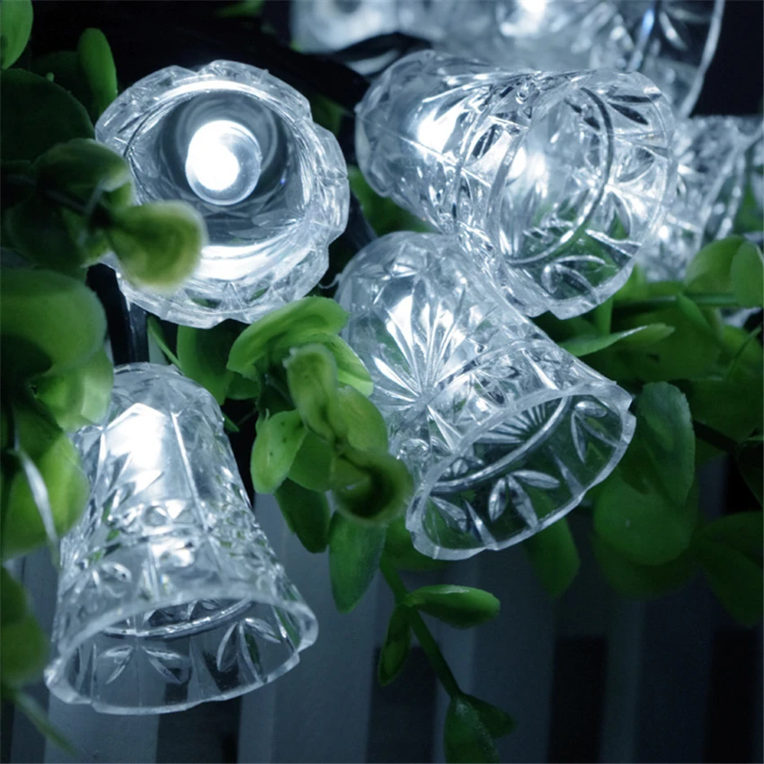 

1.2M 2.5M Fairy Garland Bell Lights Outdoor Garden Wind Chimes LED String Light Battery Powered Christmas Holiday Lighting Lamps