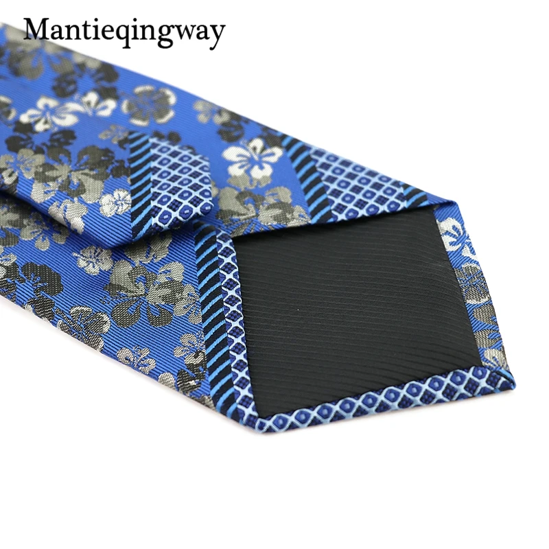 Mantieqingway ретро цветы 8,5 см Gravata Hanky запонки наборы для мужчин синяя широкая жаккардовая галстук на шею Квадратные запонки наборы на каждый день
