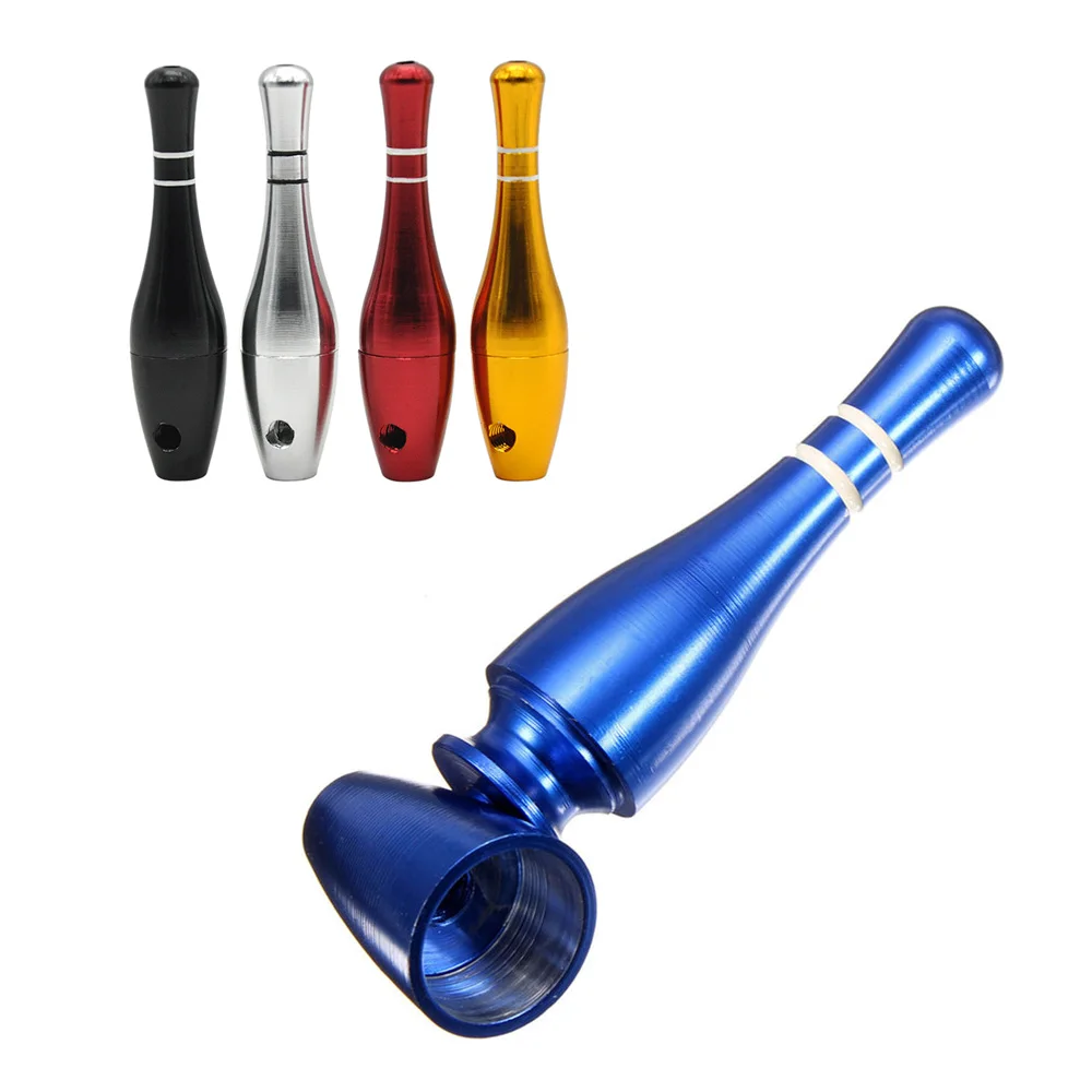 

Hot Sales Bowling Shape Smoking Pipes Colorful Metal Pipe Mini Tobacco Pipes With The Fast Shipping and Random Colors