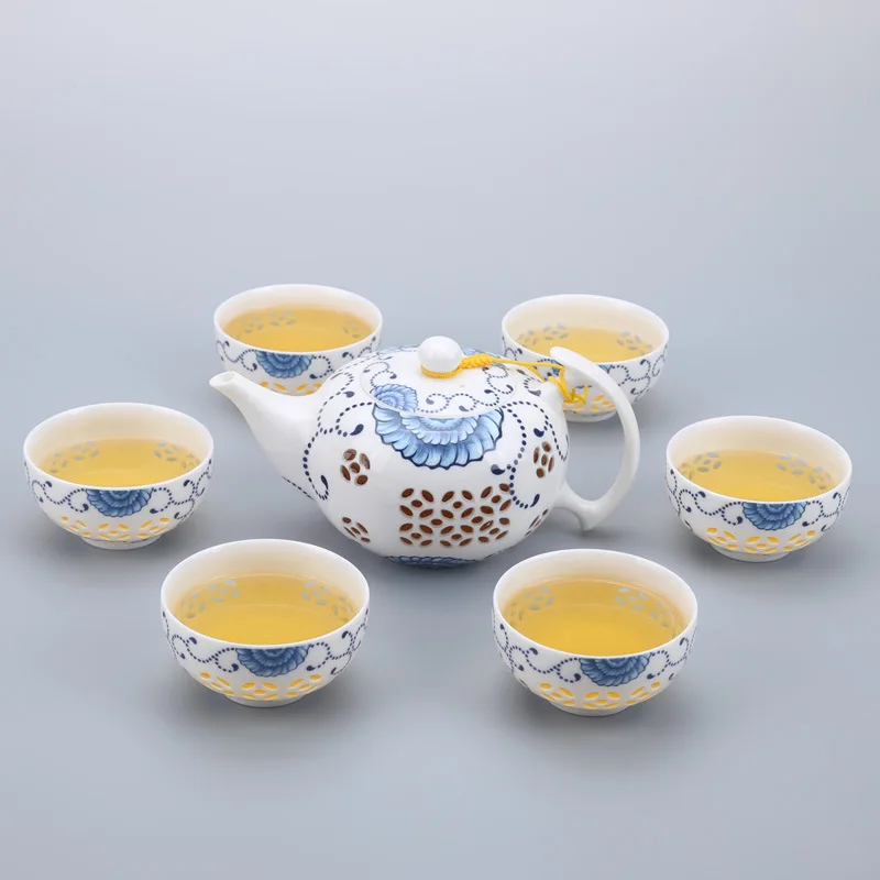 7 шт./компл. китайский чайный набор кунг-фу керамический чайный горшок фарфоровый чайный сервиз гайванские чашки для чая церемонии чая кружка, сосуды для питья - Цвет: 3