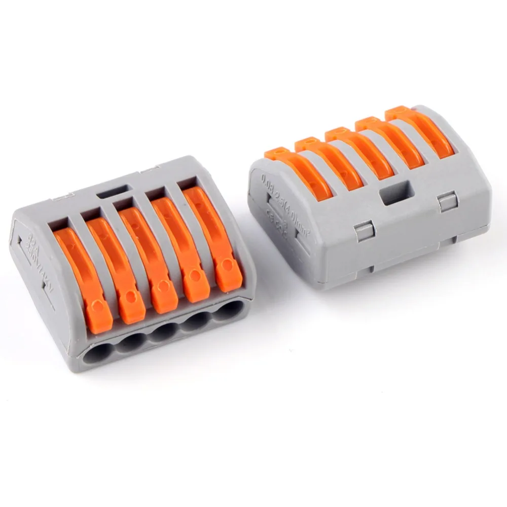

32A 2,3,5 Pin Wire Spring Connector Cable Terminal Block Push Clamp Solderless