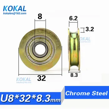 

[U0832-8J]Free shipping 10PCS chrome steel U concave steel ball bearing Groove wheel U flute bearing 8*32*8.3mm