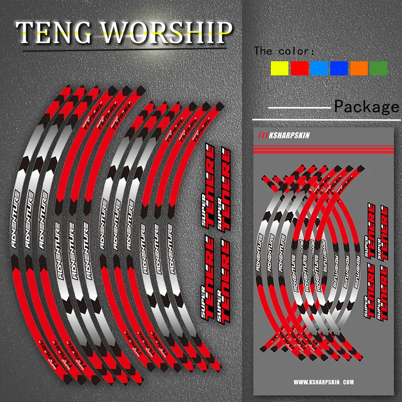 

Motorcycle front and rear wheels Outer Rim Sticker Wheel Decals For yamaha XT1200Z ZE SUPER TENERE XT1200Z SUPER TENERE RAID