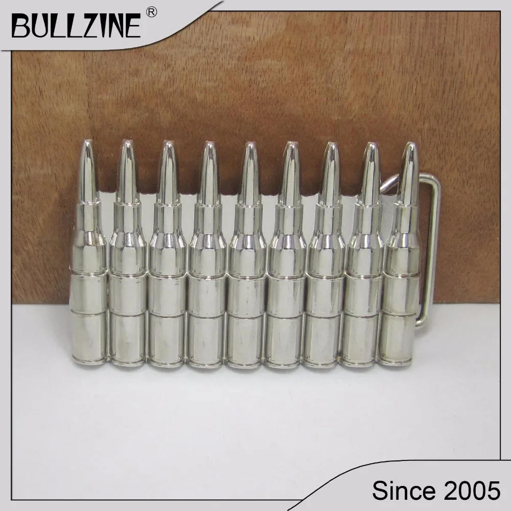 

The Bullzine Smaller bullet belt buckle with silver finish FP-01506 NO aliexpress standard shipping for this item