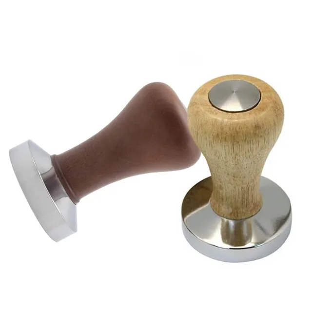 Cheap AREYOUCAN 51MM Steel Base Chacate Preto Wood Handle Tamper Coffee Powder Hammer Customized Coffee Accessories