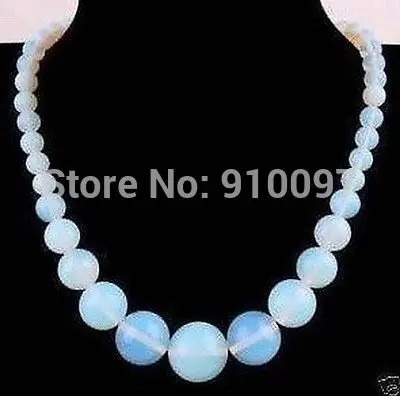 

>>6-14mm Sri Lanka Moonstone Beads Necklace 18''