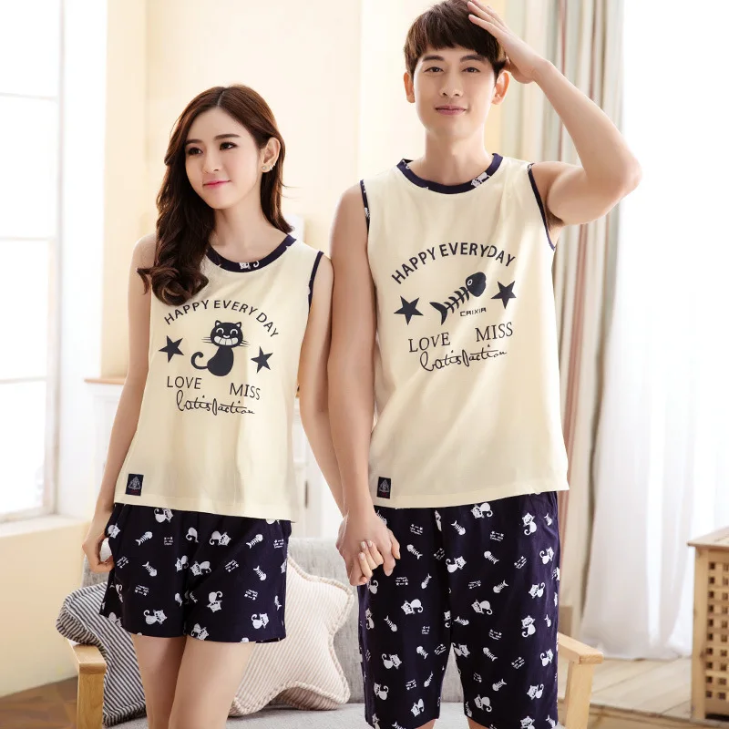

Robe Sleeping Beauty Divine Couples Dress Summer S New Cotton Short Sleeved Shorts Home Furnishing Female Clothes 7539