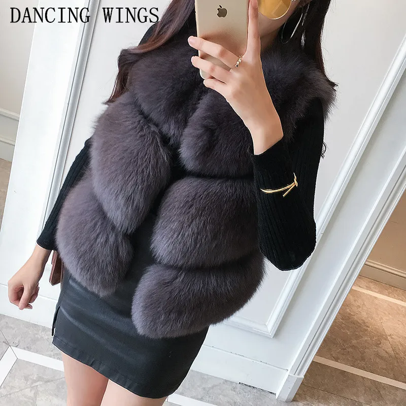 

Hot Sale Natural Fox Fur Vest For Women Waistcoat Coats Luxury Short Real Fox Fur Coat Female Winter Jacket