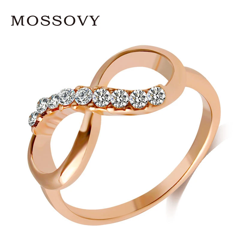 

Mossovy Zircon Rings for Women Cubic Zirconia Rose Gold Ring Engagement Ring Fashion Jewelry Bague Femme Anillos Mujer