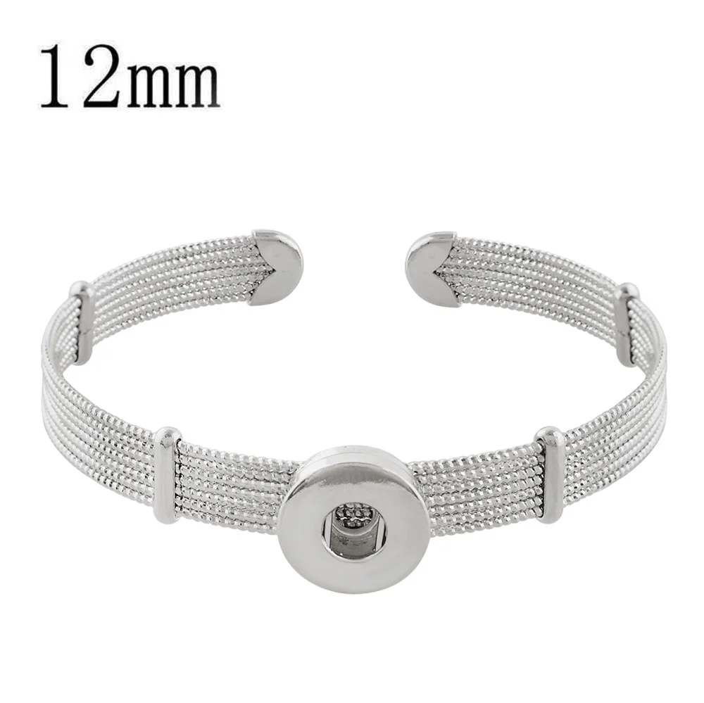 New Fashion Silver Alloy Snap Bracelet bangle For Women Men Fit DIY