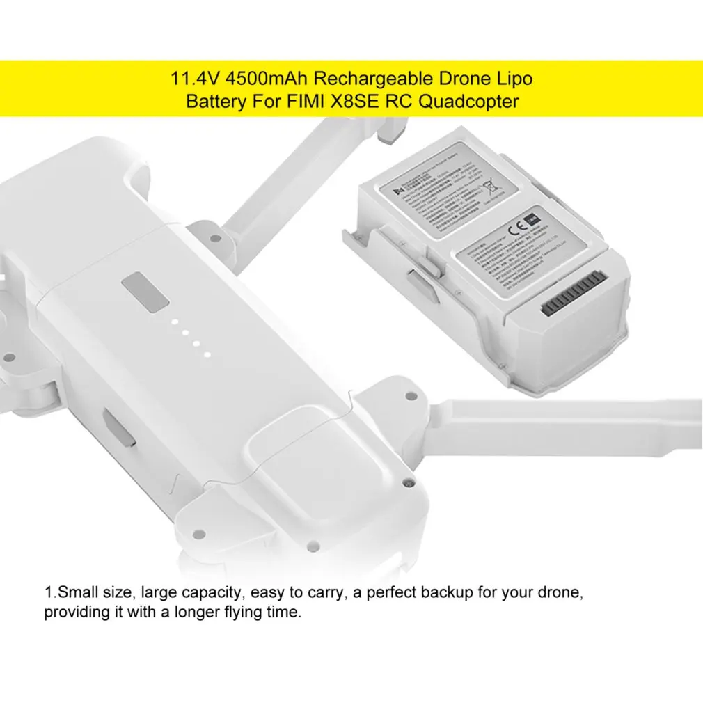  For Xiaomi FIMI X8 SE RC Quadcopter 11.4V 4500mAh Lipo Battery Flight Time 33mi 4K Intelligent Batt