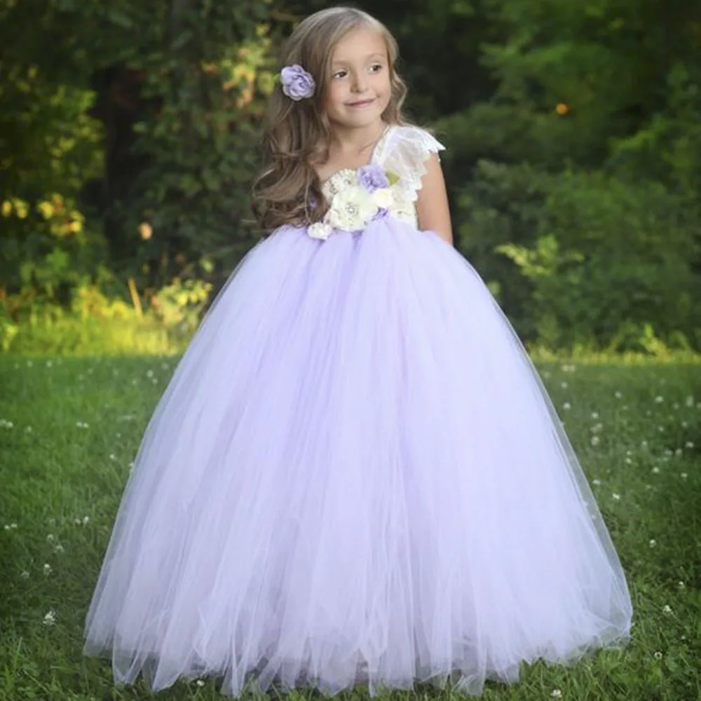 Lilacs Toddler Girl Christmas Tutu Dress Girls Frock Children Nova Ankle Length Lace One Shoulder Dress Kids Costume Princess 8T (25)