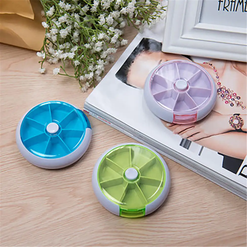 

Circular Medicine Box Multi-Functional Rotating Cosmetic Box Plastic Box Household Daily Storage Box