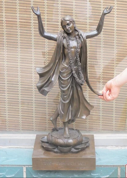 

007948 26"Huge 100% PURE Bronze Krishna India supreme personality of the first statue