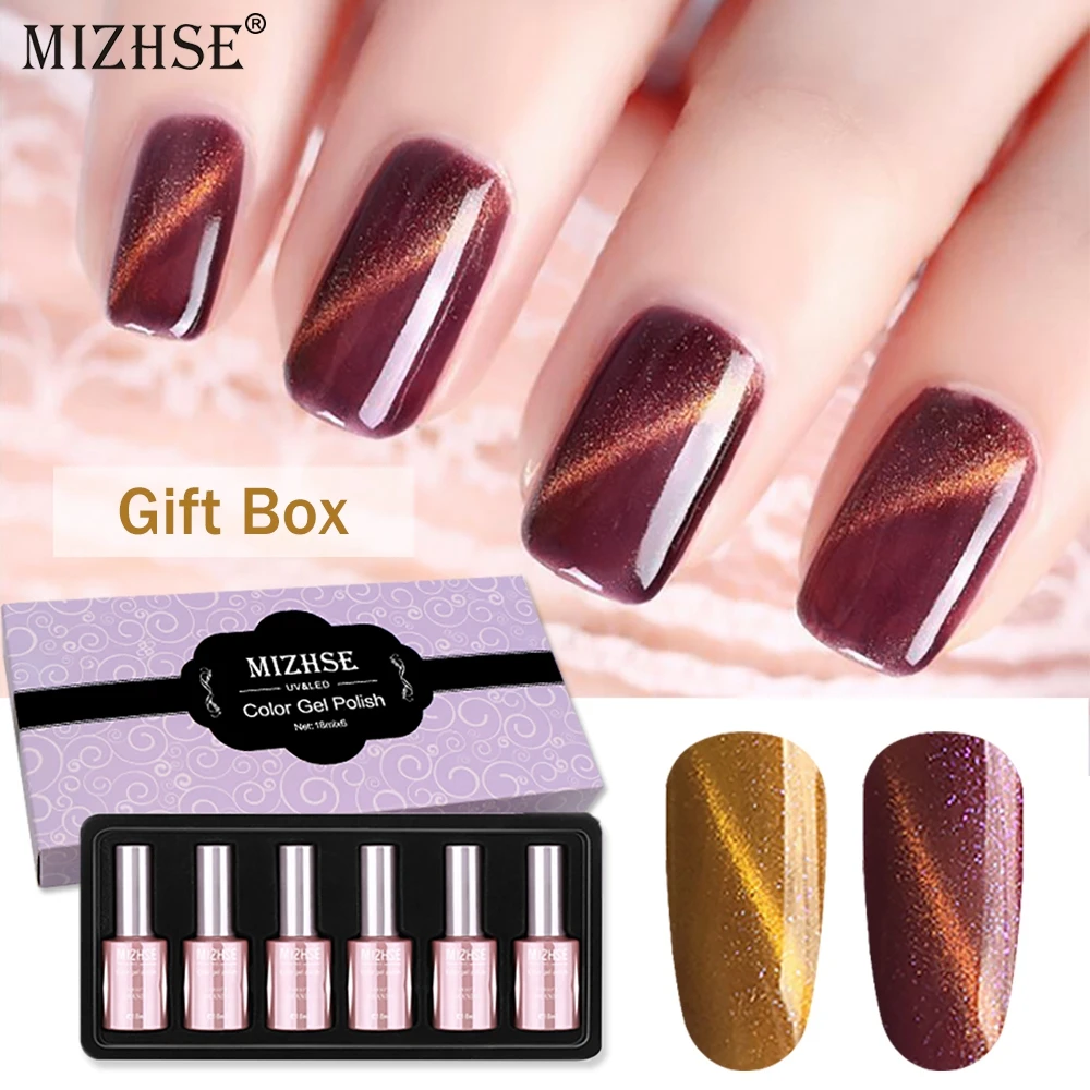 

MIZHSE Magnet Nail Gel Polish 3D Cat Eye Effect UV Gel Nail polish Soak off 36 Colors Magnetic Gel Varnishes Manicure Lacquer