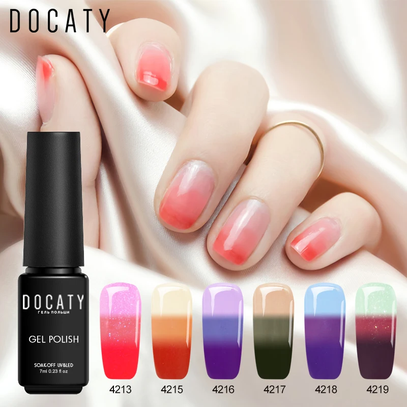 

Docaty Nail Polish Semi Permanent Varnish Gel Temperature Change Nail Design All for Manicure Tools Gel-lacquer Soak Off